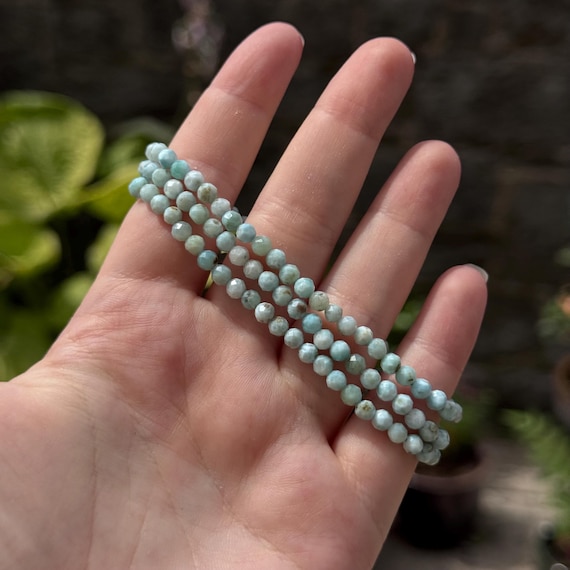 Faceted Larimar Bracelets | crystal bracelets, crystal jewellery