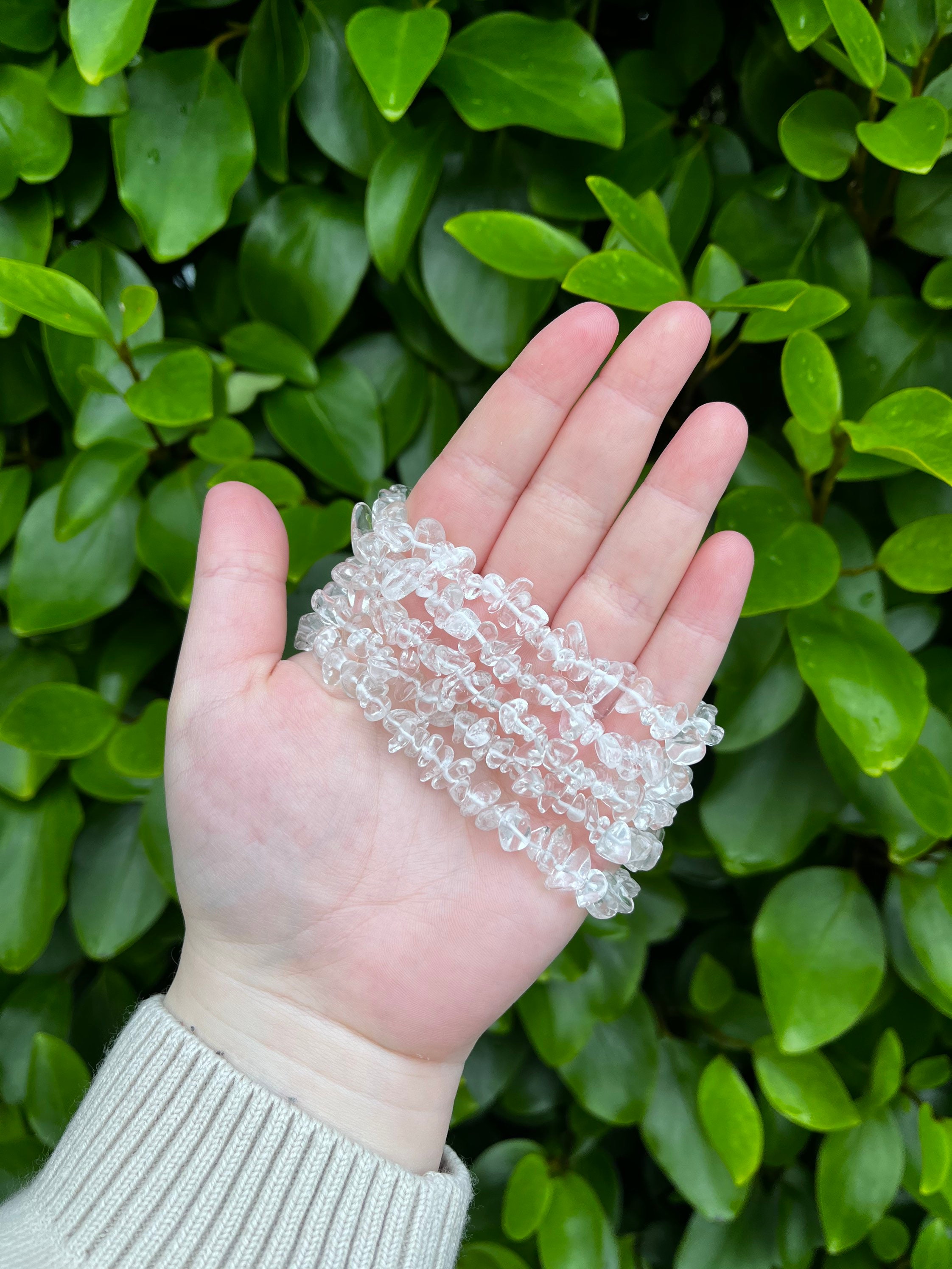 ONE Clear Quartz Chip Bracelet | Crystal Bracelets, Clear