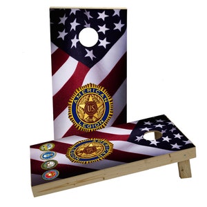 American Legion Supporting United States Armed Forces Custom Cornhole Board Game Set