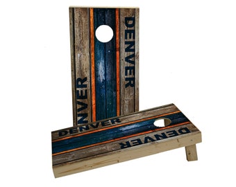 Denver Wood Slat State/City Theme Regulation Custom Cornhole Board Game Set