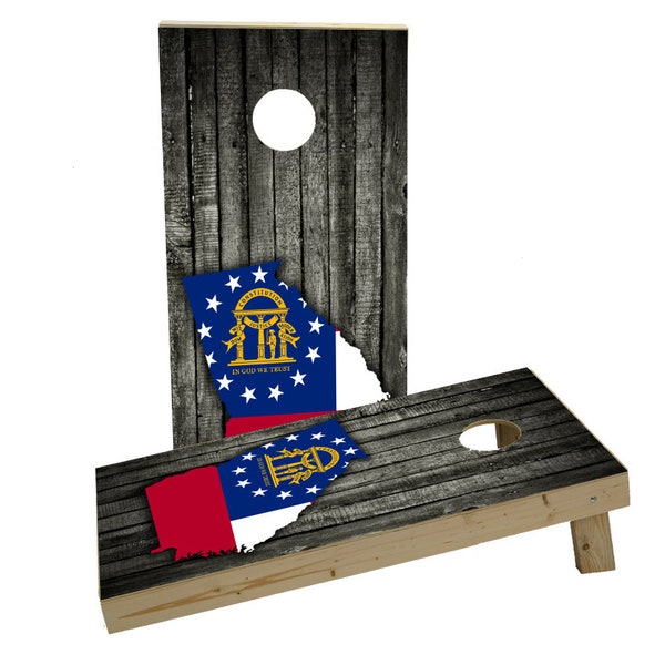 Georgia State Outline With Flag - Etsy