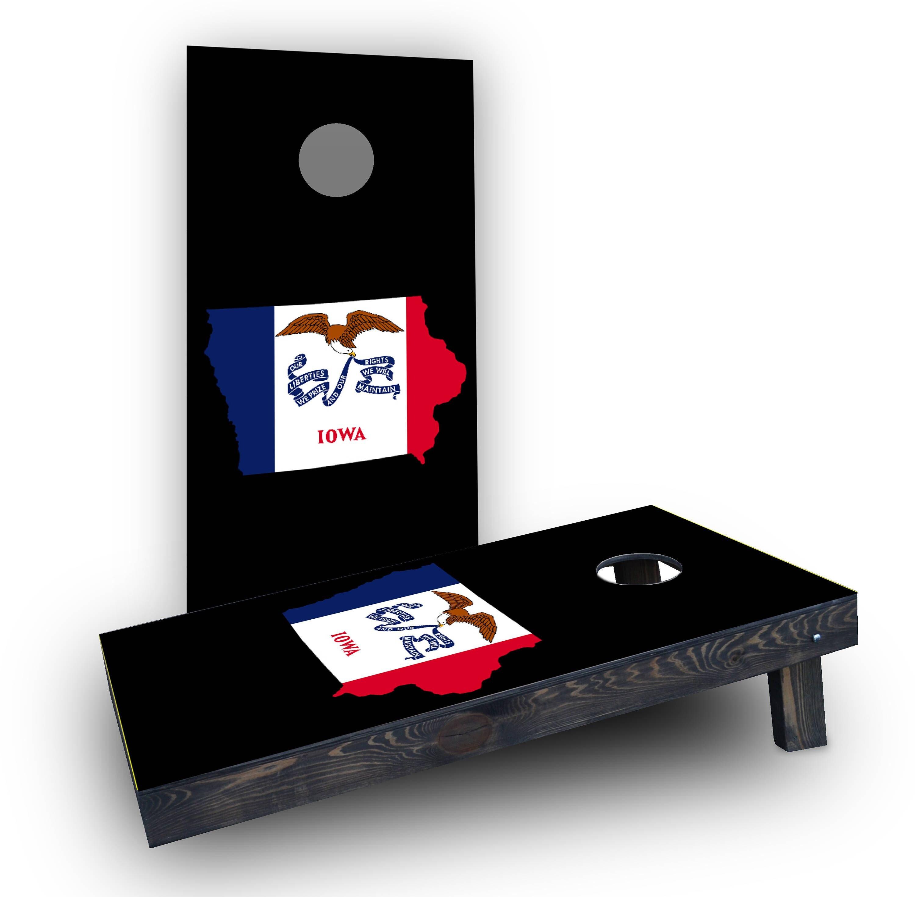 Slat Game Iowa Themed Worn / Distressed Wood Slat State Flag Themed Custom ...
