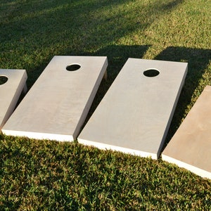 Ships Next Day | Sanded & Unfinished Raw Wood DIY 2x4 Framed Corn Hole Boards with corn filled bags | FedEx Insured Shipping