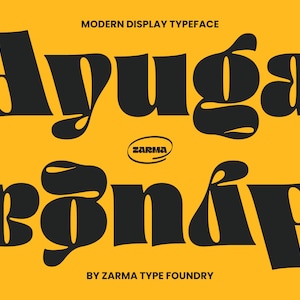 Ayuga - Organic Font, Retro Font, Vintage Font, Modern Font, Font Logo, Procreate Font, Psychedelic Font, Groovy Font, Fun Font
