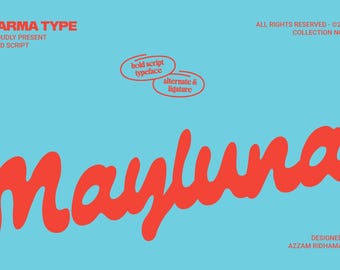 Mayluna Bold Script Font, Handlettering, Modern Retro Font, Minimalist Font, Clean Script, Nostalgic, Branding Font, Handwritting, Lettering