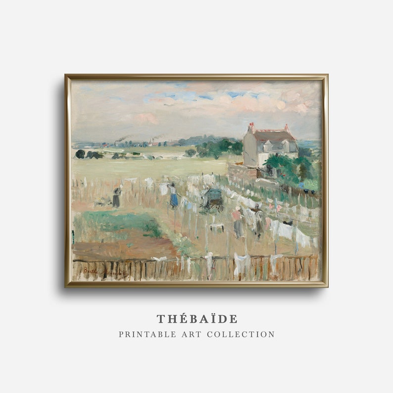 French Country Art Vintage Landscape Painting Soft Aesthetic Etsy