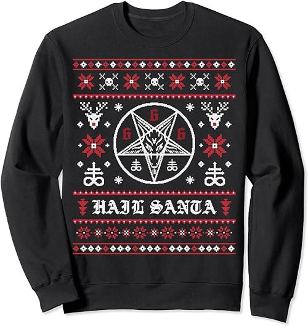 Hail satan xmas sweater clearance