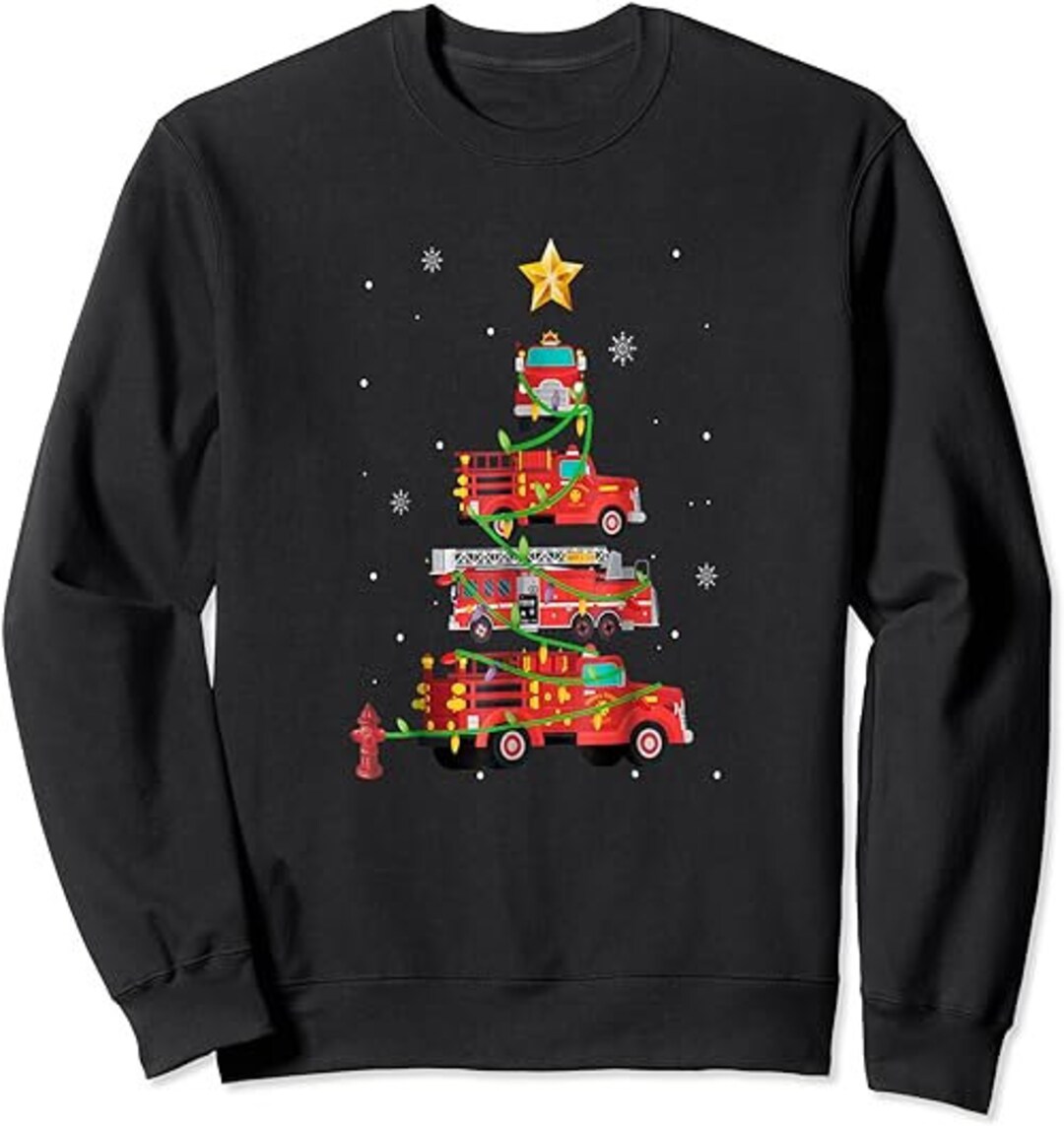 Firefighter Fire Truck Christmas Tree Xmas Apparel Clothing - Etsy