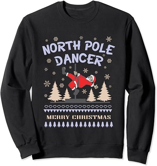 Ugly Christmas Sweater Pole Dance Santa Claus Dancing Dancer T