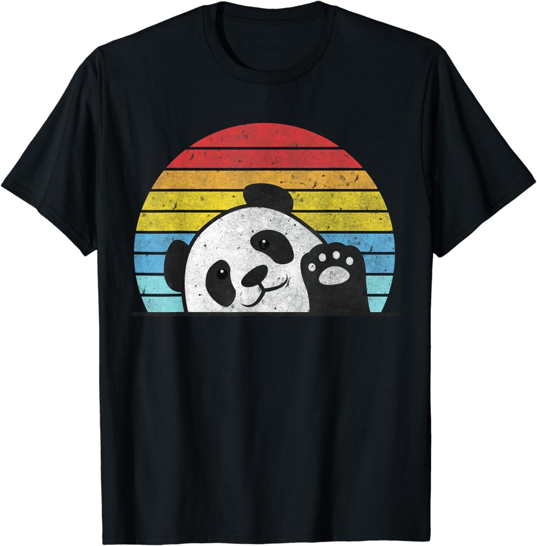 Retro Panda Cute Panda Bear Vintage Zookeeper Zoo Family Fan T-shirt ...