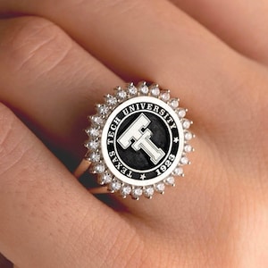 Personalized Class Ring, Senior College Ring, Family Crest Signet Ring, Gold Graduation Ring, Custom School Silver Ring, Cristmas Gift