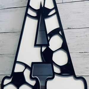 3D Soccer themed Letters Wall Decor | Wood Nursery Letters | Name Sign Layered | Nursery Letters | Alphabet Letters | Room Sign Bedroom