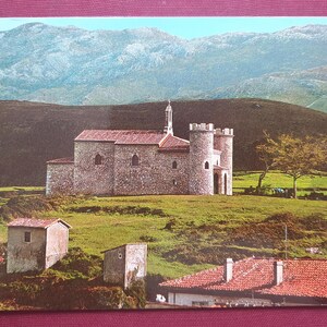 Vintage „la capilla de la Guia” na pocztówce z Asturii z 1988 r. Juan Carlos, który wysłałem