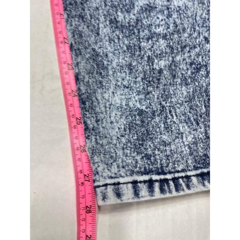 Jeans skinny da donna Joe Boxer a vita alta, lavaggio acido, blu, taglia 11, stile retrò anni '90. immagine 8