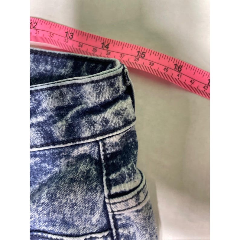 Jeans skinny da donna Joe Boxer a vita alta, lavaggio acido, blu, taglia 11, stile retrò anni '90. immagine 5