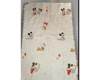 Copertina per culla vintage Disney Dundee Baby con Topolino e Minnie in cotone
