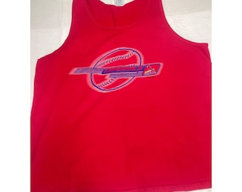 Canotta vintage Delta St Louis Cardinals da uomo, taglia L, rossa, con grafica MLB Baseball.