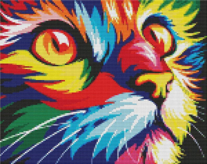 Cat Cross Stitch Pattern / Animal Cross Stitch Pattern / Etsy