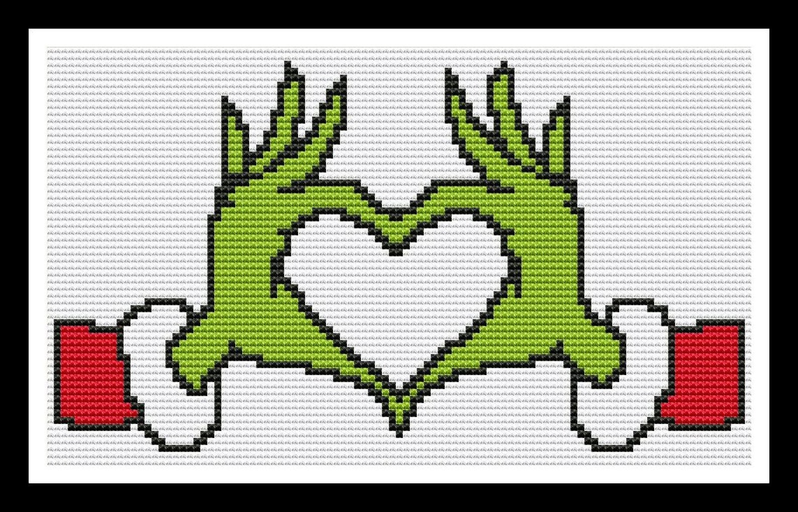 Grinch Cross Stitch Pattern / Christmas Cross Stitch Pattern / Etsy
