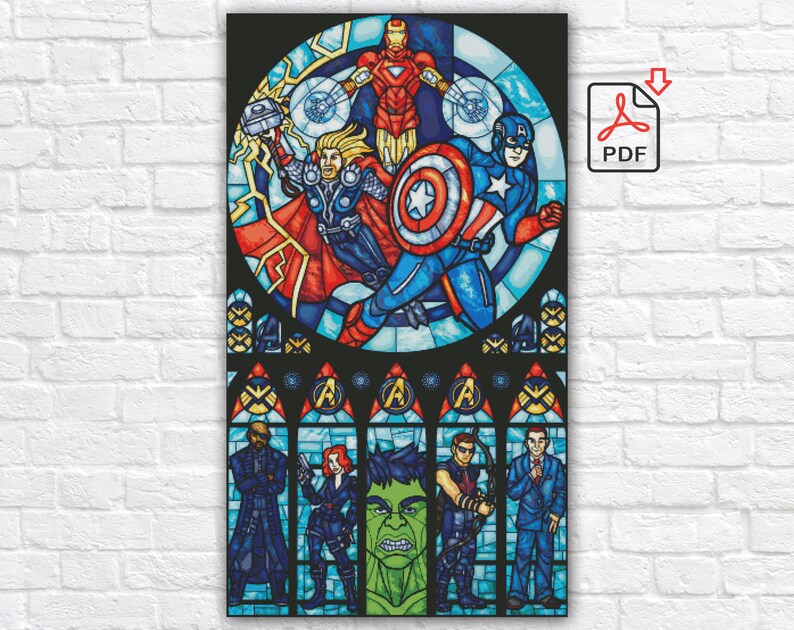 Marvel Cross Stitch Pattern / Avengers Cross Stitch Pattern / Etsy