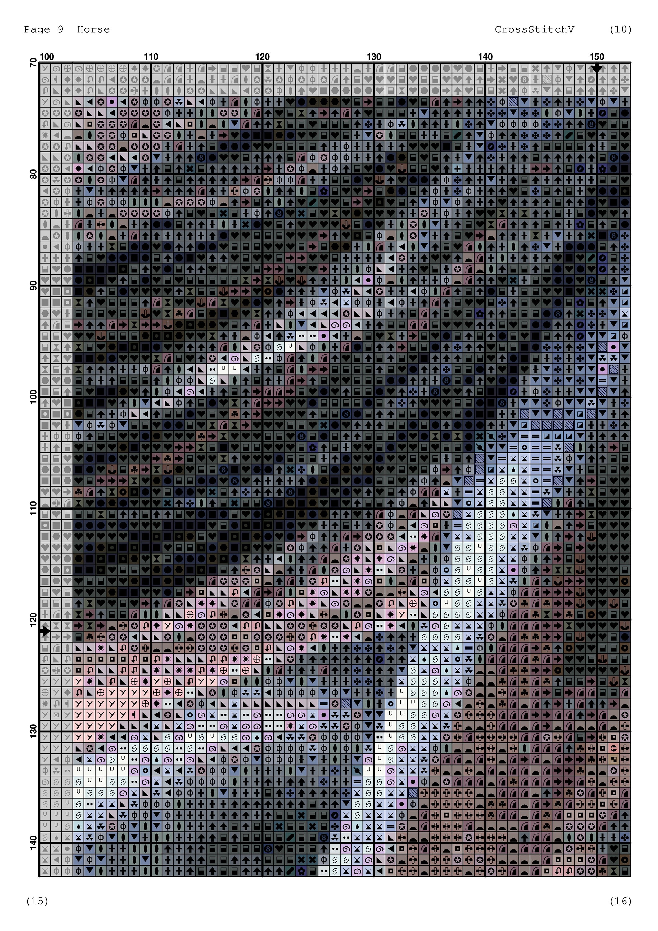 Horse Counted Cross Stitch Pattern / Horse PDF Cross Stitch Etsy