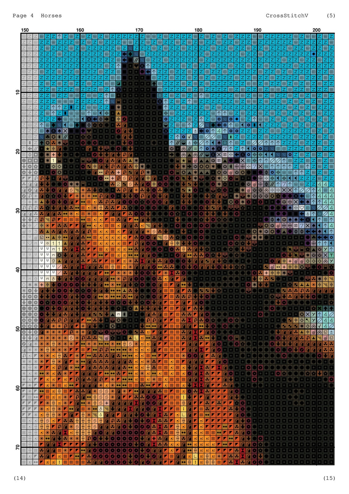 Horse Cross Stitch Pattern / Horse Cross Stitch Chart / Animal Etsy