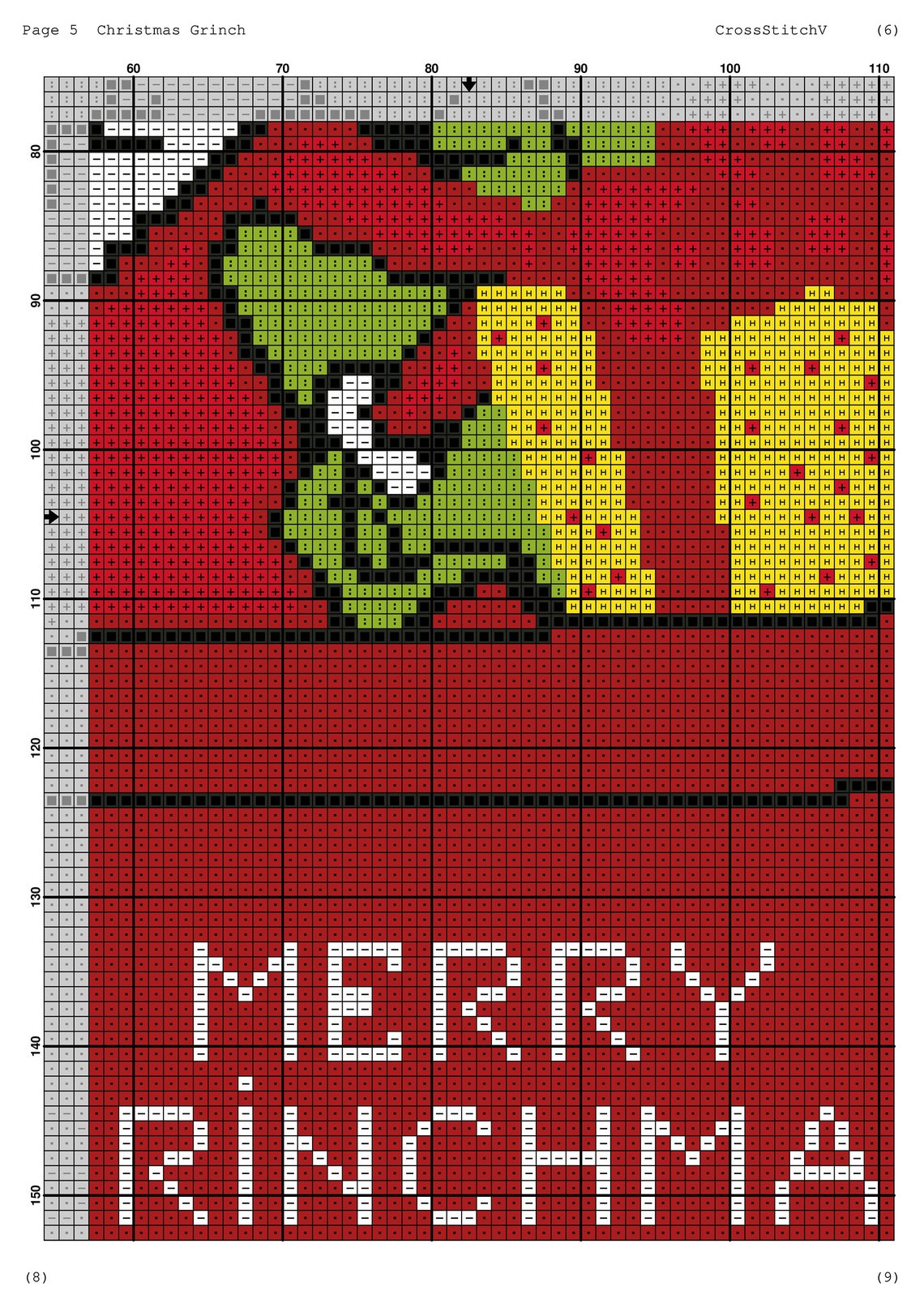 Grinch Cross Stitch Pattern / Christmas Cross Stitch Pattern / Etsy
