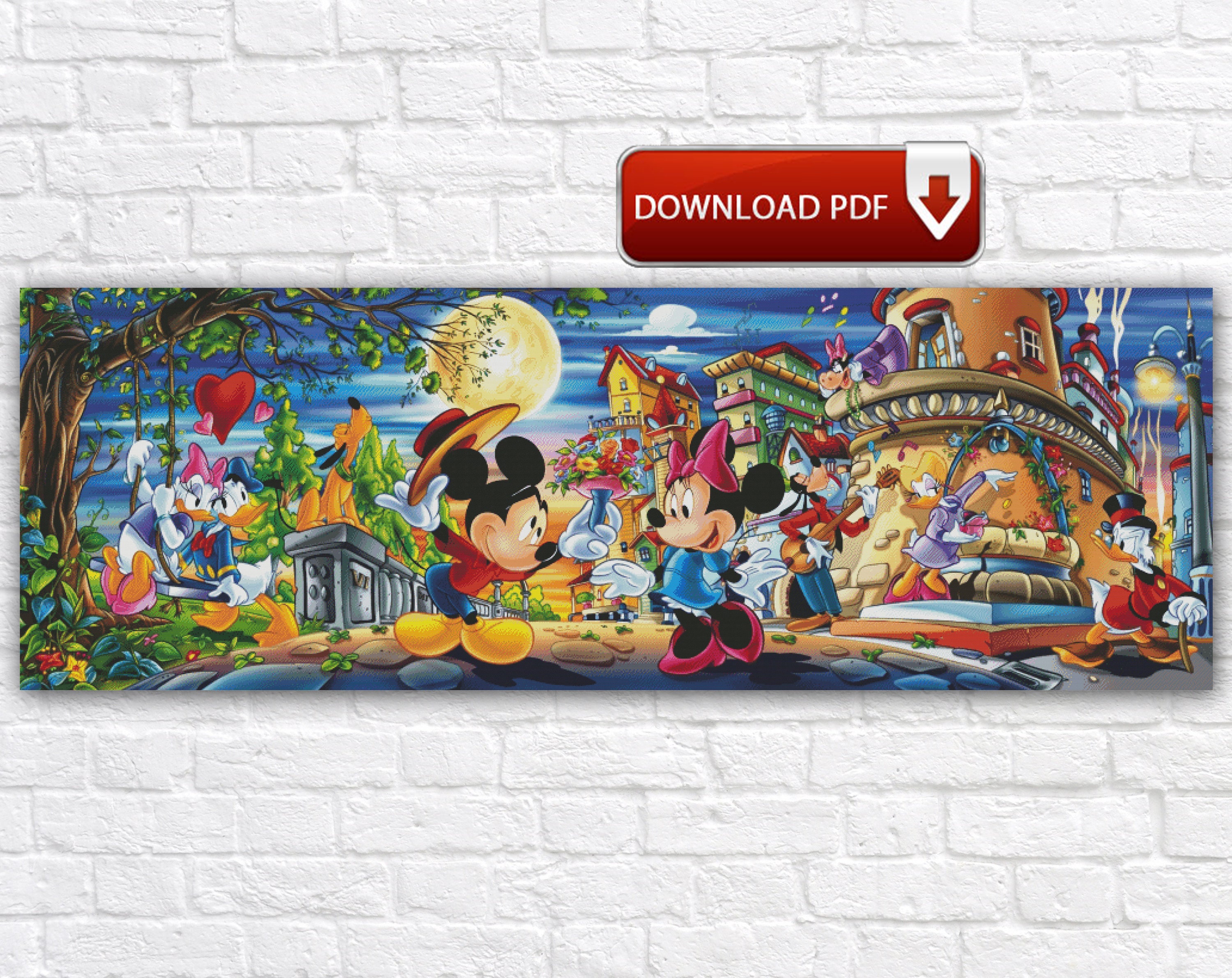 Mickey Mouse Cross Stitch Pattern / Cartoon Characters Cross - Etsy Mickey Mouse Cross Stitch Pattern / Cartoon Characters Cross - Etsy