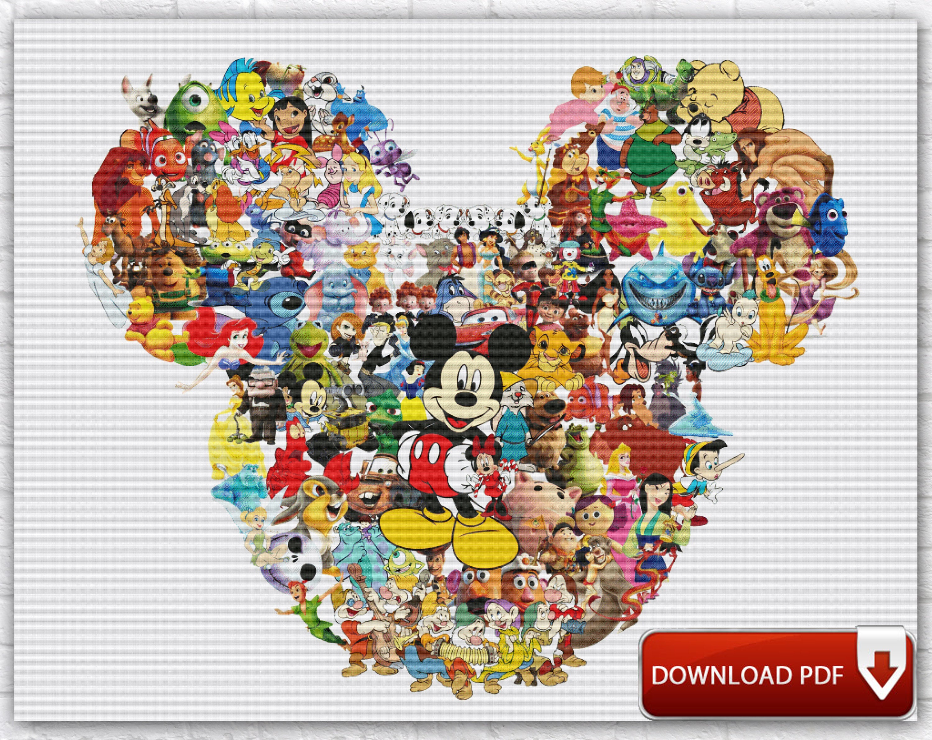 Mickey Mouse Large Cross Stitch Pattern / Cartoon Cross Stitch - Etsy Mickey Mouse Large Cross Stitch Pattern / Cartoon Cross Stitch - Etsy