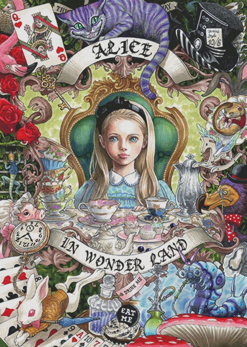Alice in Wonderland Cross Stitch Pattern / Alice Cross Stitch - Etsy