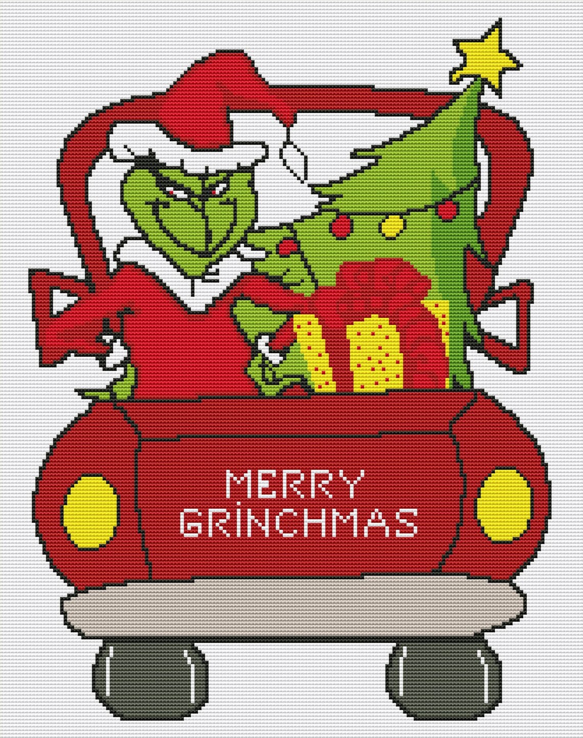 Grinch Cross Stitch Pattern / Christmas Cross Stitch Pattern / Etsy