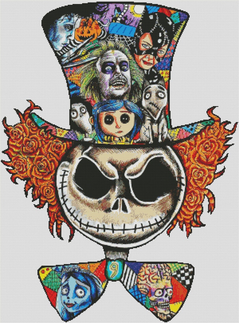 Jack Skellington Cross Stitch Pattern / Mad Hatter Cross Etsy