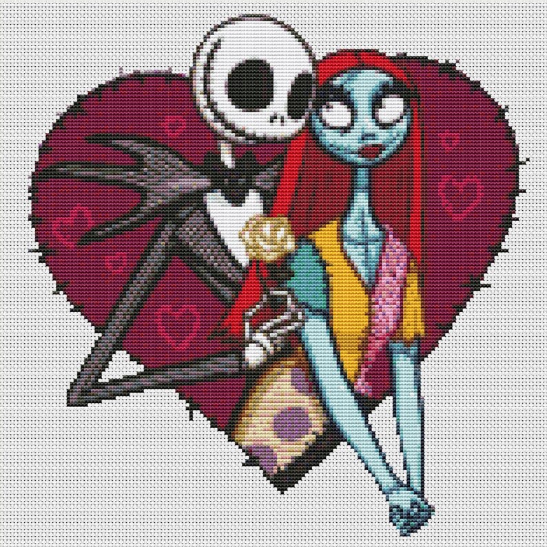 Jack and Sally Cross Stitch Pattern / Nightmare Before - Etsy UK