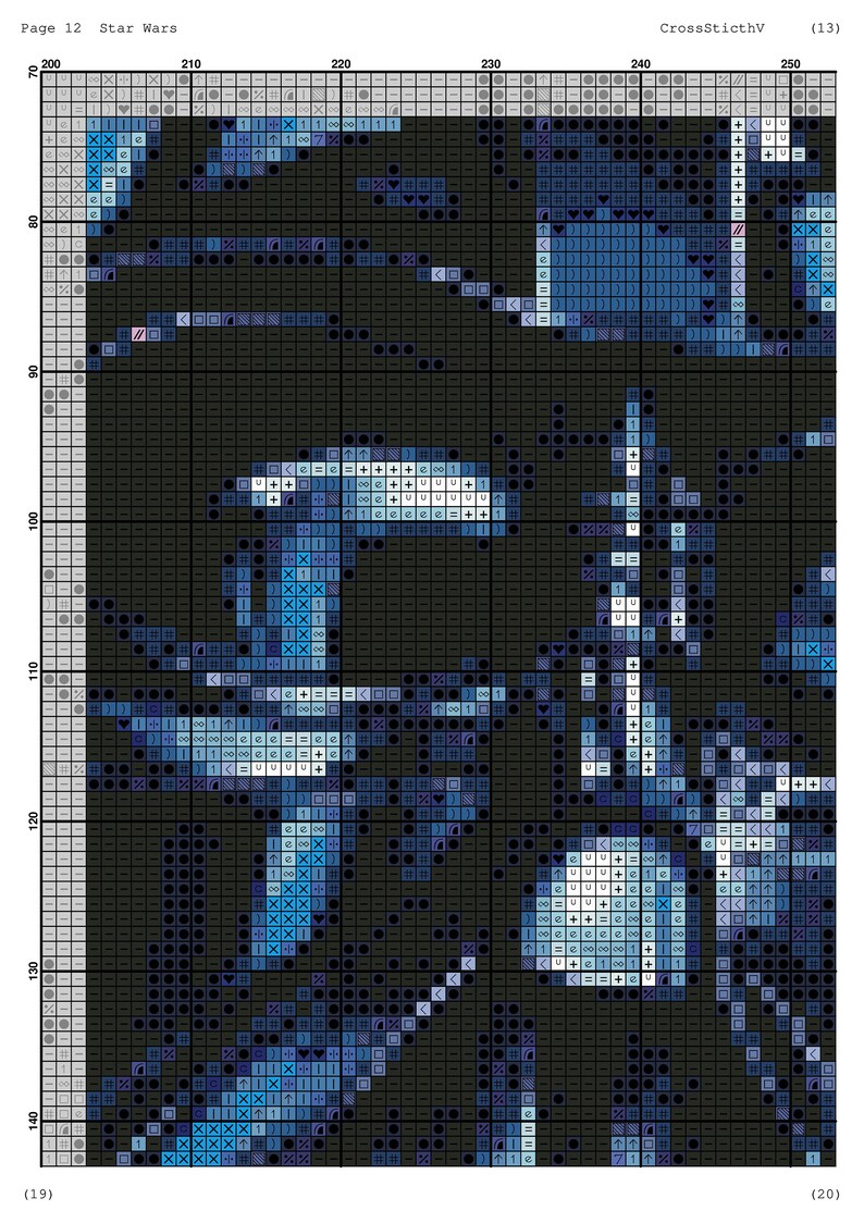 Star Wars Counted Cross Stitch Pattern / Darth Vader PDF Cross Etsy
