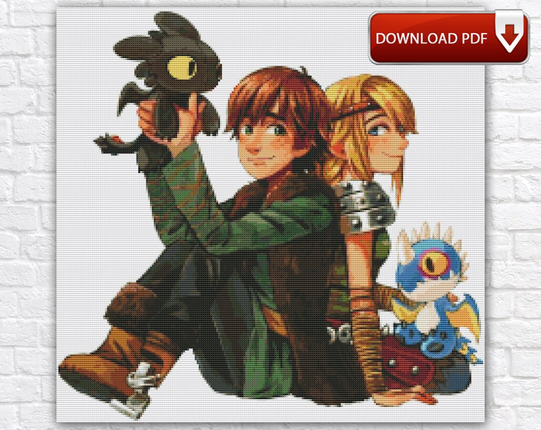 How to Train Your Dragon Cross Stitch Pattern / Astrid Viking Etsy