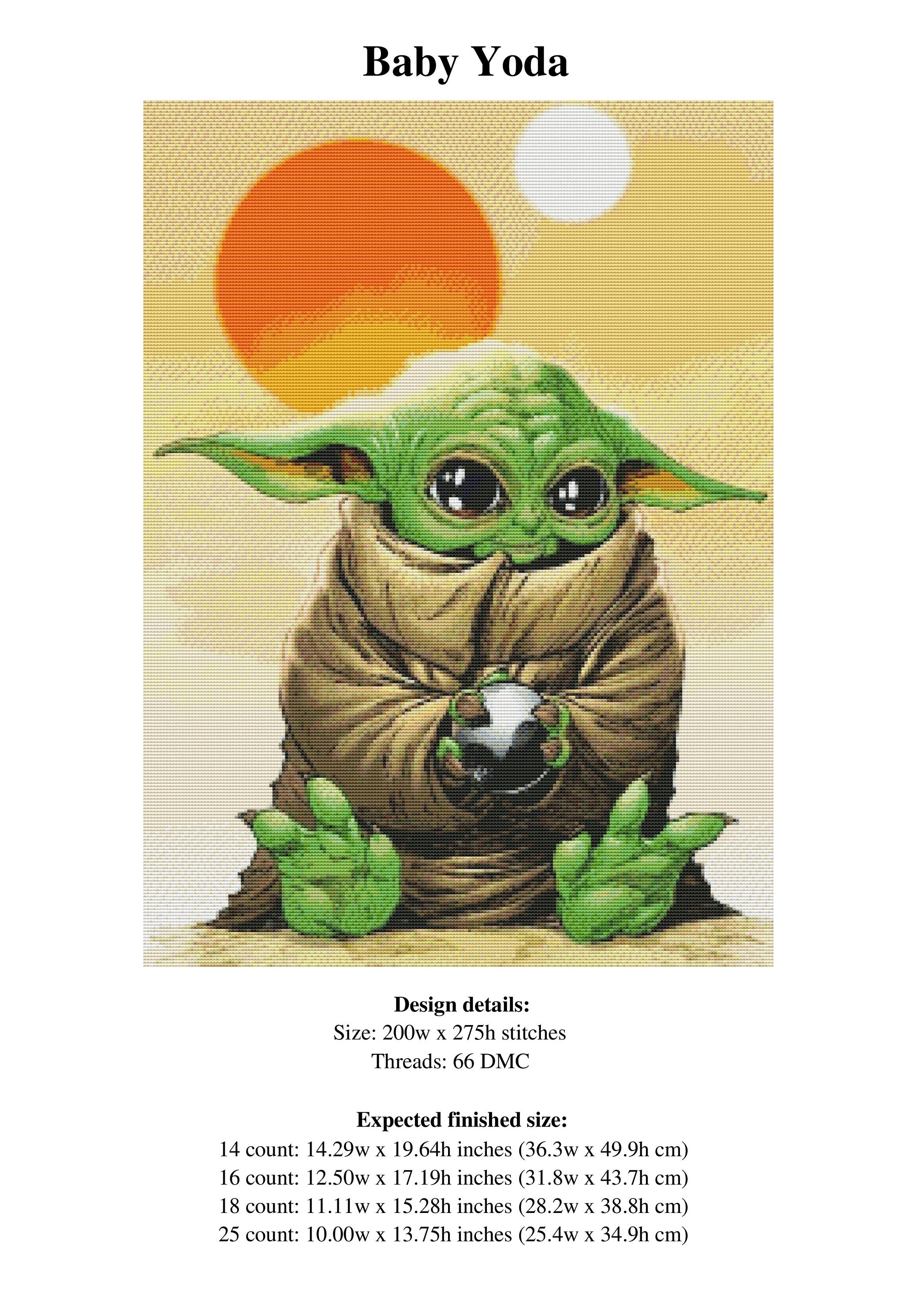 Baby Yoda Cross Stitch Pattern / Star Wars Cross Stitch Etsy Australia