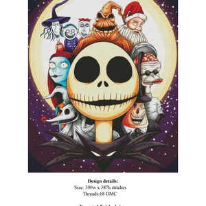 Nightmare Before Christmas Cross Stitch Pattern / Halloween - Etsy