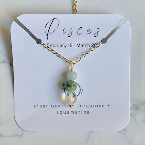 Pisces Necklace, Beaded Zodiac Necklace