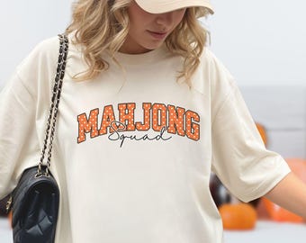 Mahjong Squad Shirt, Comfort Colors Mahjong Fall Polka Dots T-shirt, Trendy Game Night Gift for Her