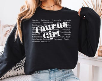 Taurus Girl Sweatshirt, Zodiac Sweatshirt, Unique Christmas Gift for Taurus