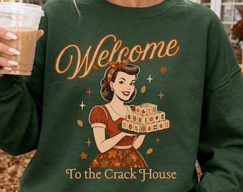 Funny Mahjong Sweatshirt, Welcome to the crack house Game Night Gift for Her, Mahjong Club Sweatshirt, Retro Mahjong Crewneck Fall shirt