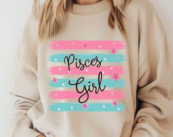 Pisces Girl Gift, Custom Zodiac Sign Tee, Pisces Zodiac Tee, Astrology Shirt, Cute Pisces Birthday Gift For Her, Celestial Shirt