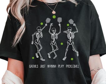 Funny Pickleball Comfort Colors Shirt, Skeleton Shirt for Pickleball Players