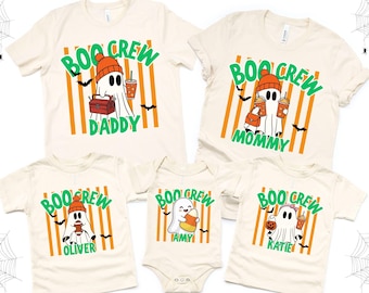 Personalized Boo Crew Family Shirts, Halloween Matching Family Shirts, Custom Ghost Squad Tees, Kids Mommy Daddy Halloween Outfits