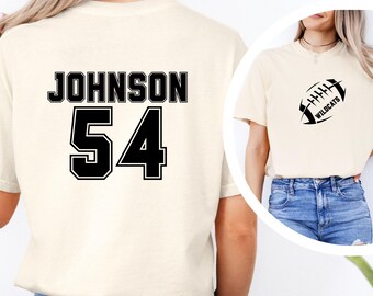 Custom Football Mom Shirt, Personalized Football Shirt, Game Day Football Shirt, Jersey Number and Name Football Sweatshirt