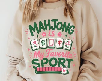 Mahjong Sweatshirt, Funny Mahjong Gift for Her, Game Night Shirt, Mahjong Club Hostess Gift, Crewneck Sweatshirt Mahjong Player Gift