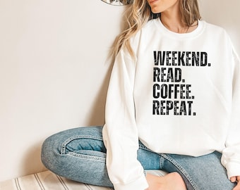 Funny Book Lover Sweatshirt for Bookish and Coffee Lovers, Librarian Gift, Book Lover Gift
