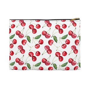 Cherry Accessory Pouch, Cute Cherry Travel Bag, Cherry Makeup Bag, Cherry Makeup Bag, Bridesmaid Gift,Garden Lover Gift