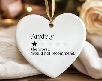 Mental Health Ornament, Anxiety Humor, Stocking Stuffer, Anxiety, Therapist Gift, Gift For Her, Gift For Him, Anxious, Sarcastic Ornament