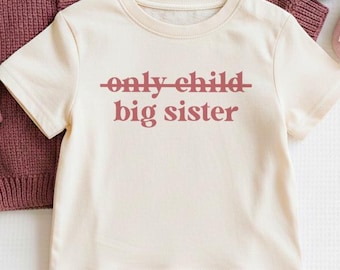 Big Sister Sweatshirt - Retro Big Sister Sibling Pullover - Cute Big Sister Gift - Announcement Crew Neck